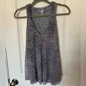 EUC Shimmery Pleated Silver, Grey, and Purple Anthropologie Top